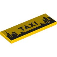 Tile 2 x 6 with black 'TAXI', City Skyline print (69729pr0060)