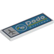 Tile 2 x 6 with Airplane, 'DODO Airlines' on Medium Azure Background print (69729pr9997)