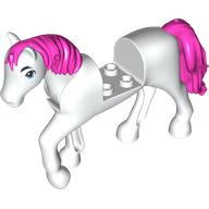Animal, Horse with Raised Leg, Dark Pink Mane and Tail, Dark Azure Eyes print (69830pr0008)