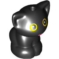 Animal, Cat, Kitten Sitting with Yellow Eyes, Dark Pink Tongue print (69902pr0004)