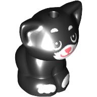 Animal, Cat, Kitten Sitting with White Fur, Coral Nose print (Shadow) (69902pr0028)