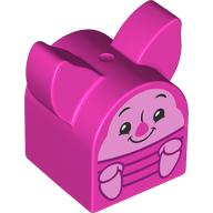 Duplo Brick 2 x 2 x 2 Curved Top with Long Pointed Ears, Piglet Print (6996pr0002)