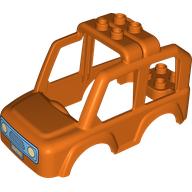 Duplo Car Body 4 x 8 with Medium Blue Grill, Headlights print (6997pr0001)