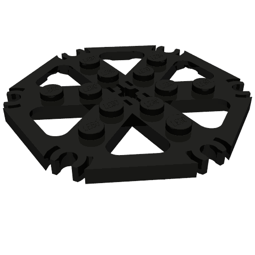 Technic Plate Rotor 6 Blade with Clip Ends Connected [aka Water Wheel] - Solid Studs (69984)
