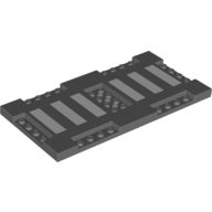 Plate Special 8 x 16 with Six Recessed Edges with 1 x 4 Studs and Recessed Center with 2 x 4 Studs, Six White Stripes (Pedestrian Crossing) Print (71772pr0001)