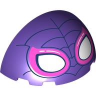 Dome 6 x 3 x 3 Half with Dark Blue Webbings, White/Dark Pink Spider-Gwen Eyes print (7202pr0001)