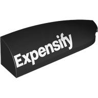 Slope Curved 1 x 4 with Stud Notch Right with White 'Expensify' print (7205pr0003)