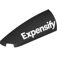 Slope Curved 1 x 4 with Stud Notch Left with White 'Expensify' print (7206pr0003)