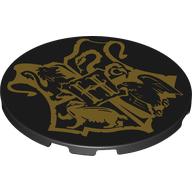 Tile Round 6 x 6 with Gold Hogwarts Symbol print (7212pr0005)