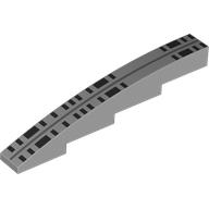 Brick Curved 1 x 8 x 1 2/3 with Dark Bluish Grey Stripe, Black Rectangles (Windows) print (7217pr0001)