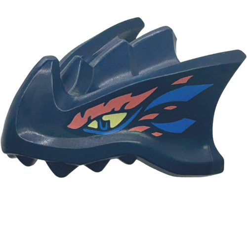 Creature Body Part, Dragon Head Upper Jaw with Bright Light Yellow Eye, Dark Pink/Blue Markings print (7243pr0001)