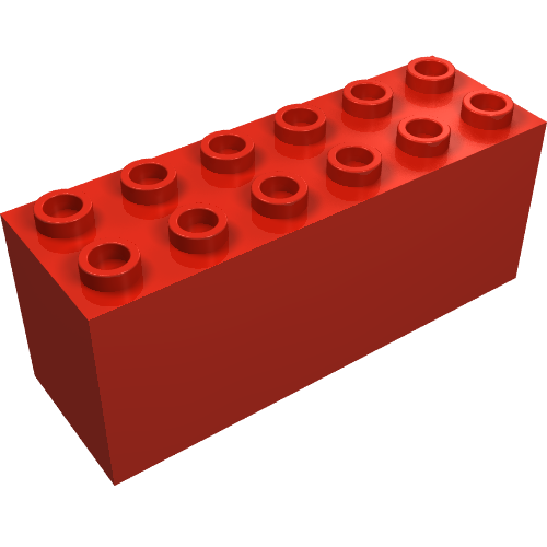Brick Special 2 x 6 x 2 Weight with Sealed Bottom and Dimples on Ends (73090b)