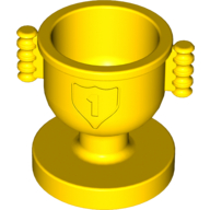 Duplo Trophy Cup with Number 1 in Shield - Closed Handles, Deep Notches (73241)