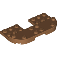Plate Round Corners Double 4 x 8 with 2 x 2 Cutout and 2 x 8 Raised Studs, Reduces Nubs (73832)