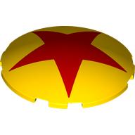 Brick Round Curved 6 x 6 x 1 with Red Star print (7426pr0001)