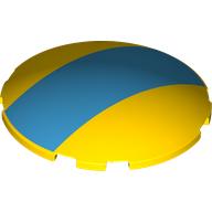 Brick Round Curved 6 x 6 x 1 with Dark Azure Stripe print (7426pr0002)