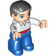Duplo Figure with Parted Wavy Hair Black (Prince Eric) (75115pr0020)