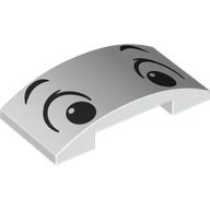 Slope Curved 4 x 2 Double with Black Eyes, Eyebrows print (7547pr0001)