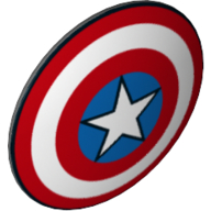 Shield Round Bowed, Red, White, and Blue Circles with Star Print (Captain America) (75902pr0019)