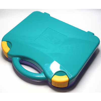 Storage Case, with Rounded Corners, Dark Turquoise Lid, Bright Light Orange Latches (759528c08)