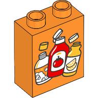 Duplo Brick 1 x 2 x 2 with Plastic Bottles print (76371pr0223)