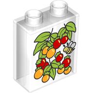 Duplo Brick 1 x 2 x 2 with Tomato Plant, Bee print (76371pr0225)
