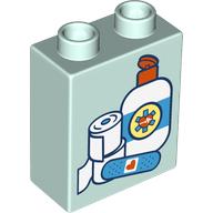Duplo Brick 1 x 2 x 2 with Bandages, Bottle print (76371pr0263)