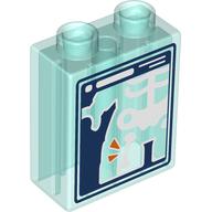 Duplo Brick 1 x 2 x 2 with X-Ray, Dark Blue Background, White Skeleton print (76371pr0267)