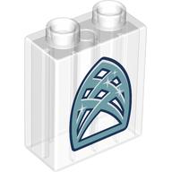 Duplo Brick 1 x 2 x 2 with Sand Blue Crystal Window print (76371pr0270)