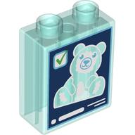 Duplo Brick 1 x 2 x 2 with X-Ray of Stuffed Bear print (76371pr0271)