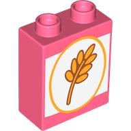 Duplo Brick 1 x 2 x 2 with Cereal Box, Wheat print (76371pr9905)