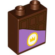 Duplo Brick 1 x 2 x 2 with Chocolate Bar print (76371pr9907)