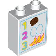 Duplo Brick 1 x 2 x 2 with '1 2 3', Groceries print (76371pr9908)