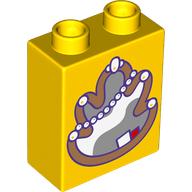 Duplo Brick 2 x 2 x 2 with Mirror print (76371pr9910)