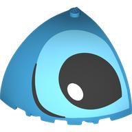 Brick Round Corner 5 x 5 x 3 1/3 Quarter Dome Top with Black and Medium Azure Eye Left Print (76776pr0004)