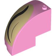 Brick Round Corner 5 x 5 x 3 1/3 Quarter Dome Top with Black Eye Closed, Tan Background print (76776pr0005)