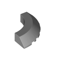 Brick Round Corner 5 x 5 x 1 Slope, Bottom Cut Outs, No Studs, Flat Top (76795)