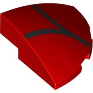 Brick Round Corner, Curved 3 x 3 x 1 Quarter Circle, Black Lines (Webbing) Print (76797pr0003)