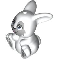 Animal, Bunny, Sitting with Light Bluish Grey Face, Eyes, Paws print (7687pr0001)