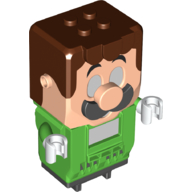 Hub, Luigi with 4 Top Studs and LCD Screens for Eyes and Chest (77127)