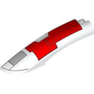 Slope Curved 10 x 2 x 2 with Curved End Left with Red Armor Plating print (77180pr0001)