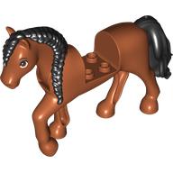Animal, Horse with Raised Leg, Black Braided Mane and Tail print (77520pr0003)