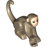 Animal, Monkey / Ape / Orangutan, One Arm Out, with Light Nougat Face Print (77864pr0001)