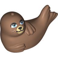 Animal, Seal, Lying on Side with Bright Light Blue Eyes, Tan Nose print (7841pr0001)