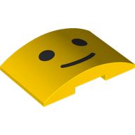 Brick Curved 4 x 6 Double, 2 x 4 Cutout with Classic Minifig Face print (78522pr0004)