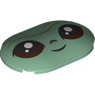 Brick Round 4 x 6 x 2/3 with Face, Black Eyes (Grogu) print (7871pr0001)