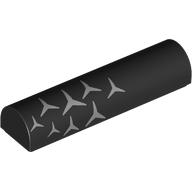 Brick Curved 1 x 4 x 2/3 Double, No Studs with Silver Stars (Mercedes Logos) Left Print (79756pr0002)