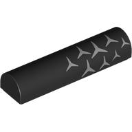 Brick Curved 1 x 4 x 2/3 Double, No Studs with Silver Stars (Mercedes Logos) Right Print (79756pr0003)