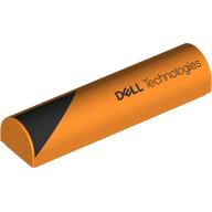 Brick Curved 1 x 4 x 2/3 Double, No Studs with Black Triangle, 'DELL Technologies' Left print (79756pr0004)