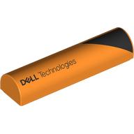 Brick Curved 1 x 4 x 2/3 Double, No Studs with Black Triangle, 'DELL Technologies' Right print (79756pr0005)